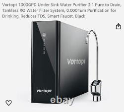 Vortopt DR2 Reverse Osmosis System Water Filter/Under Sink Water Purifier (Grey)