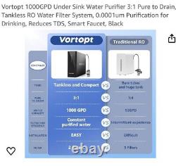 Vortopt DR2 Reverse Osmosis System Water Filter/Under Sink Water Purifier (Grey)