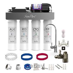 WP2-400 GPD 8-Stage UV Reverse Osmosis Alkaline pH+Water Filter System+3Filters