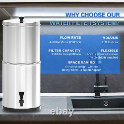 Water Filter System Stainless Steel Water Purifier 2.38 Gallons USA K8V7