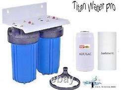 Whole House Big Blue Water Filter System Sediment & KDF85/GAC Filter Dual