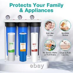 Whole House Water Filter System 3Stage 20x4.5 City/Well/Pool Water Filtration